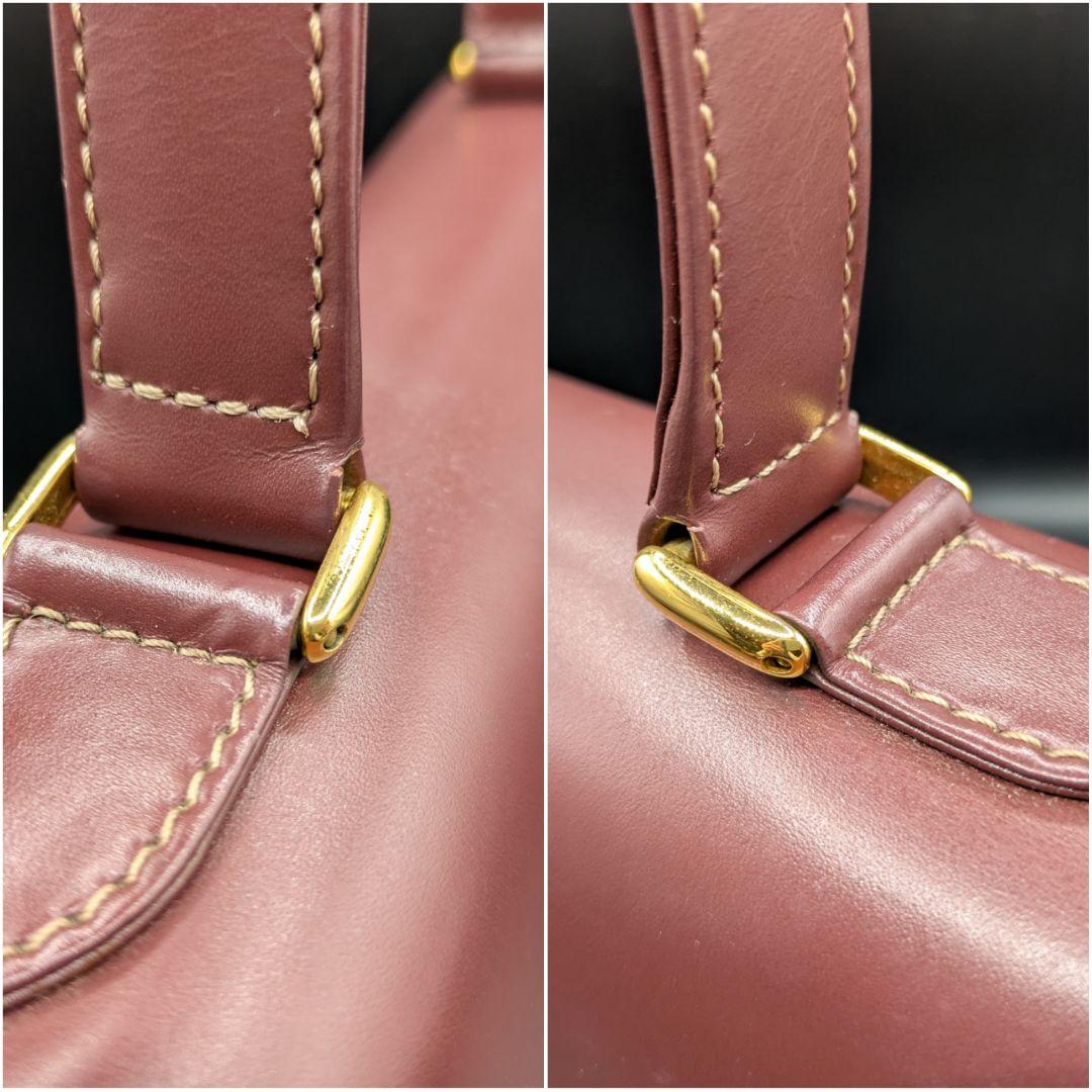 Cartier マストライン ハンドバッグ レザー ボルドー