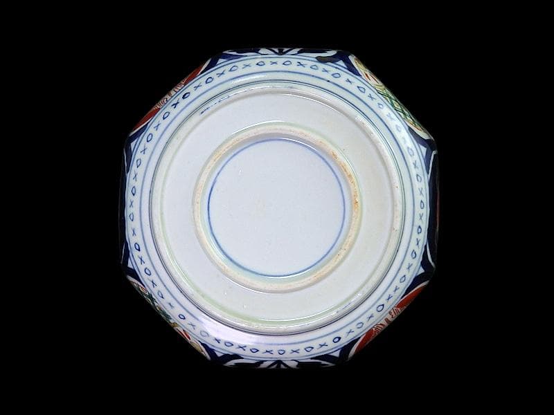 古伊万里 色絵 花の図 八角鉢 大鉢 C018AS-CWy