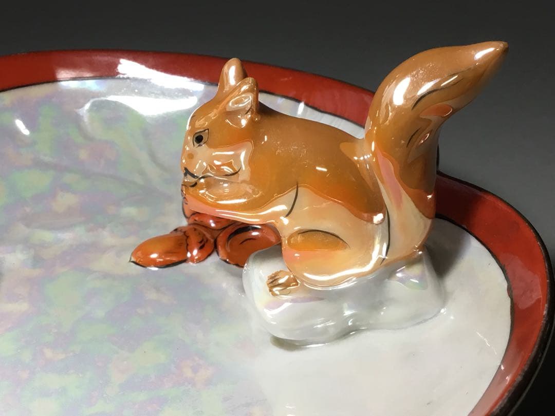 オールドノリタケ◇ドングリとリス◇ボウル 深皿 菓子皿 フィギュリン 森村