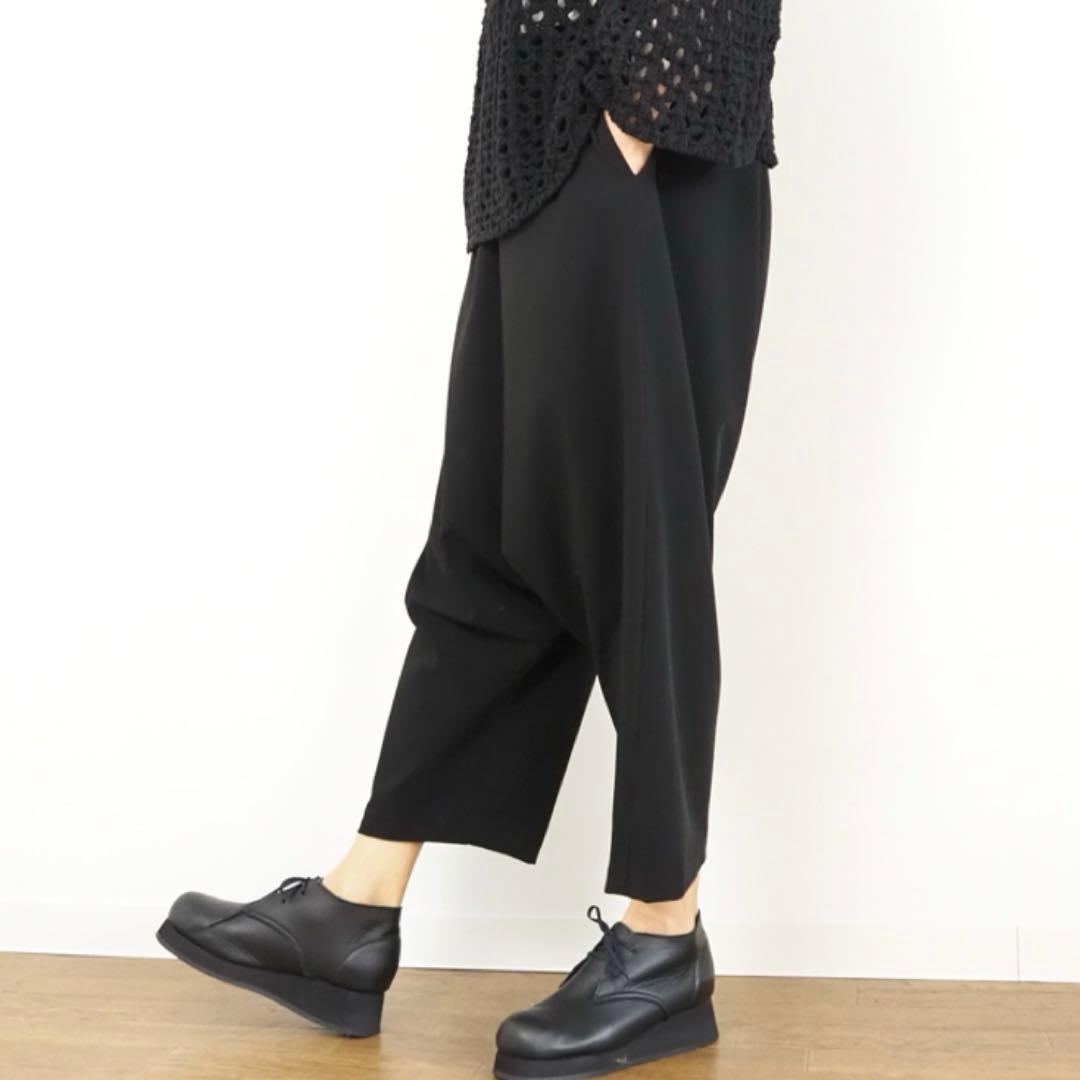 美品　ミズイロインド　サルエルパンツ　ブラック　2(Ｌ)