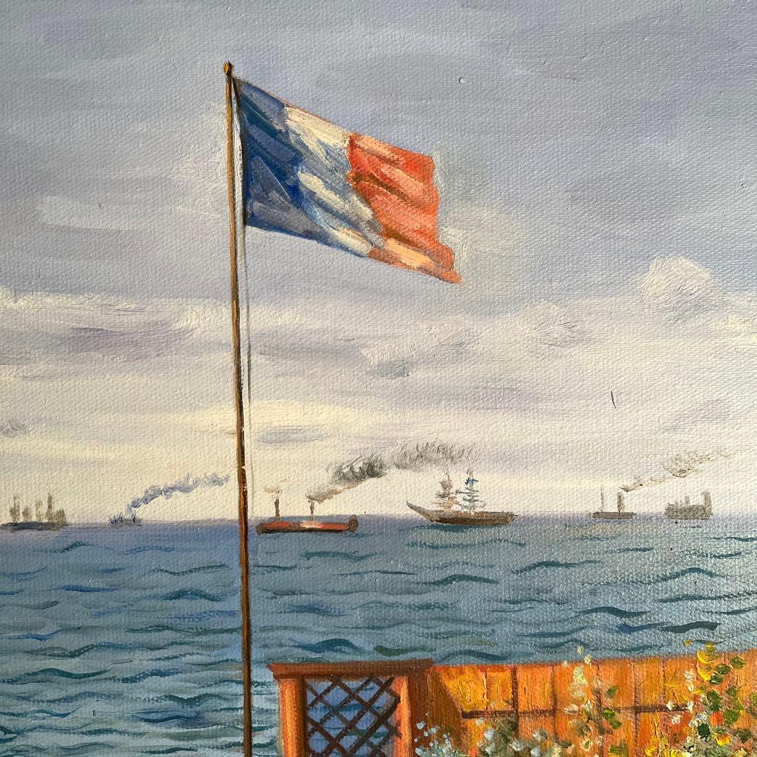 ★秀作★ 手書き油絵 クロード・モネ サン・タドレスのテテス 絵画 額付 油彩画