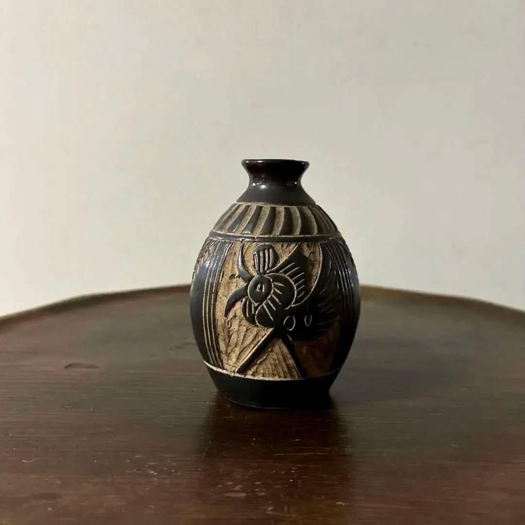 琉球 古典焼 小壺 壺屋焼 やむちん 古民芸 アンティーク 骨董品 李朝.