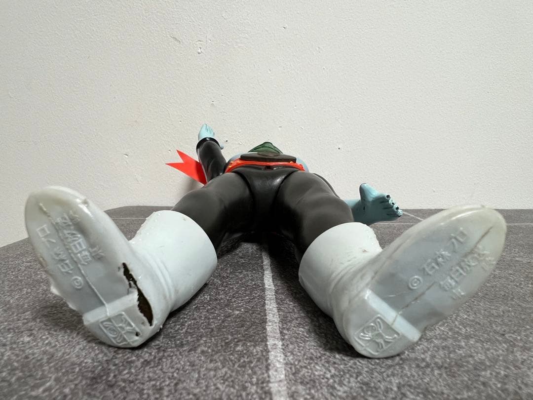 ポピー 仮面ライダー新1号 ソフビ ブリキベルト 2本線 当時物