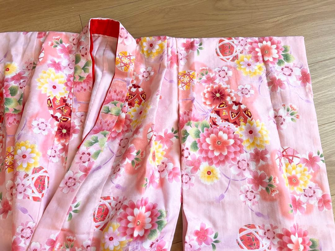 七五三(女の子　7歳) 花柄ピンク 着物セット