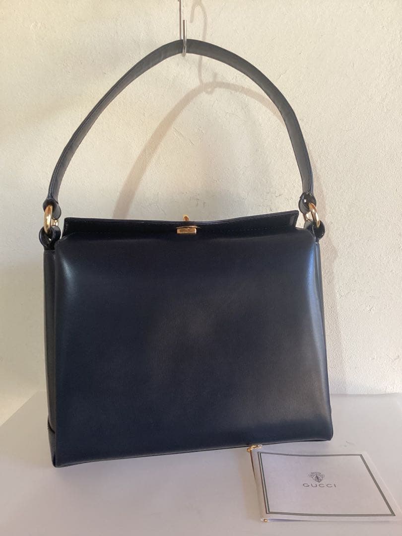 GUCCI ネイビーハンドバッグ 付属品付き