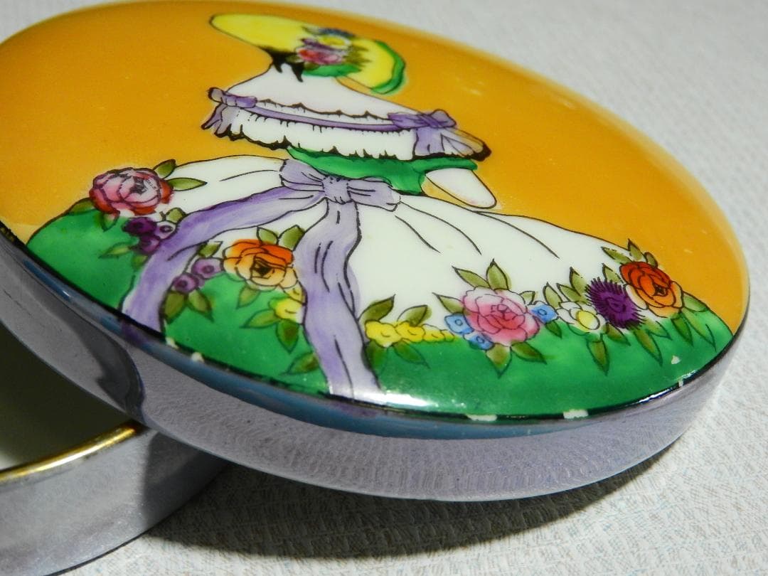 オールドノリタケ アールデコ ラスター彩 デコレディパウダーボックス