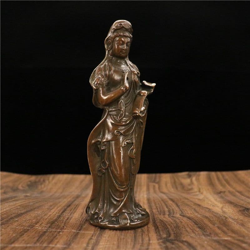 仏教美術 仏像 観世音菩薩像 小仏像 銅製 銅器