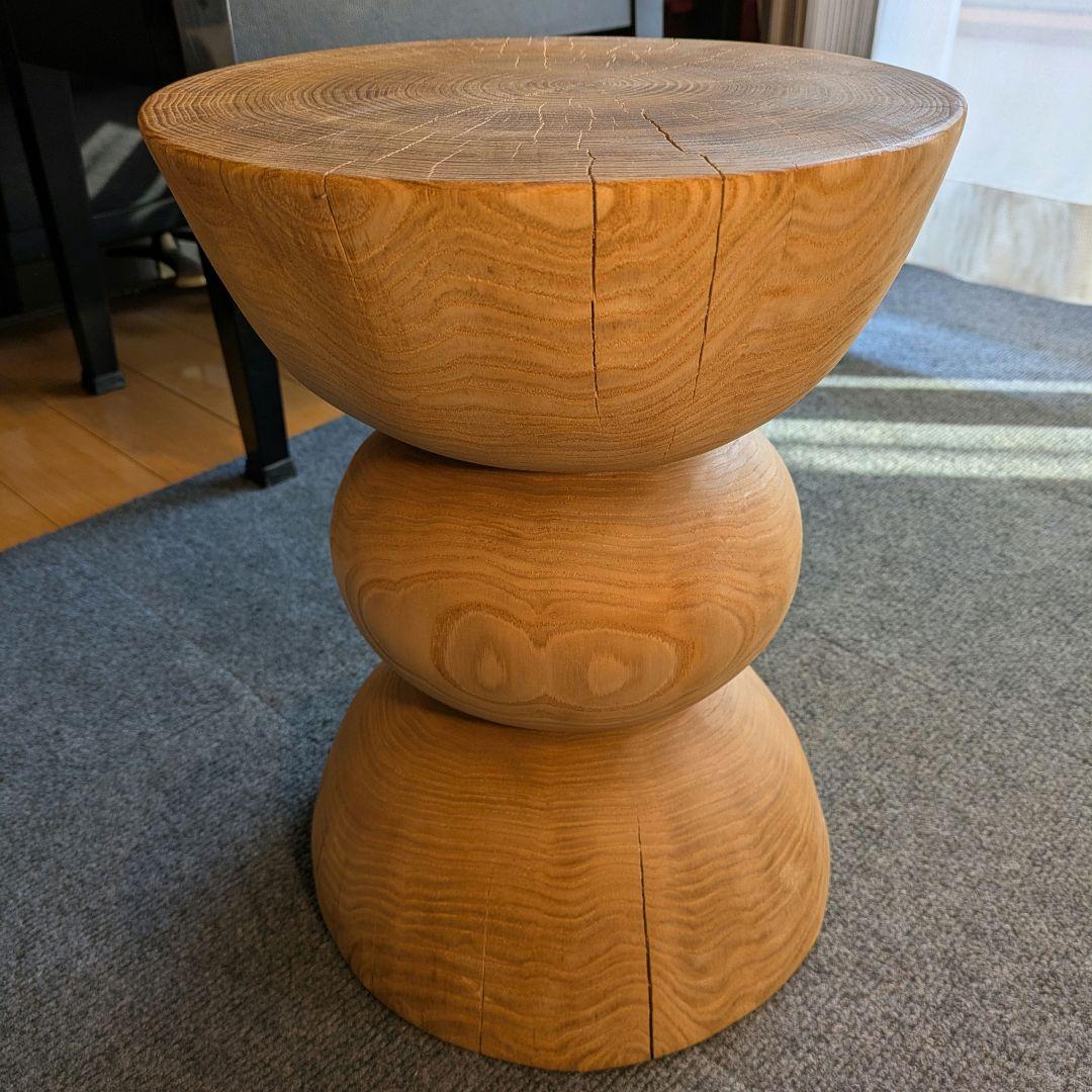 栗　天然木　丸太　椅子　スツール　 テーブル　高さ約39.5㎝