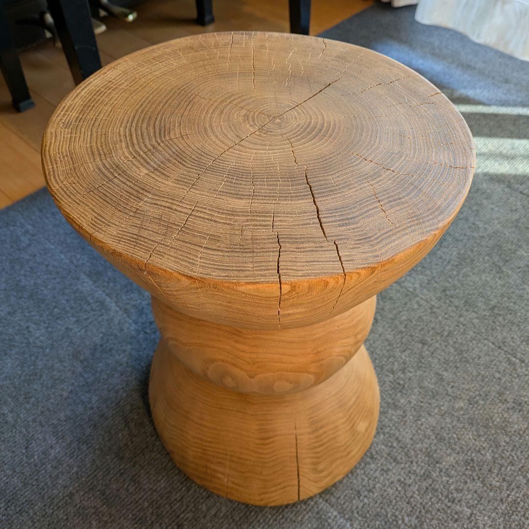 栗　天然木　丸太　椅子　スツール　 テーブル　高さ約39.5㎝