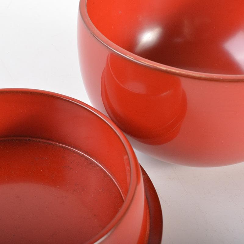 茶道具　朱塗　花蒔絵　香合　書付箱　M　R6923