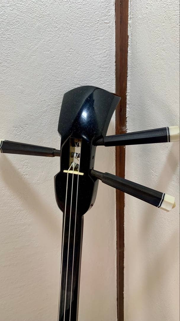 三線 沖縄 両面蛇皮 表側強化二重張り カラクイ1本弦2本