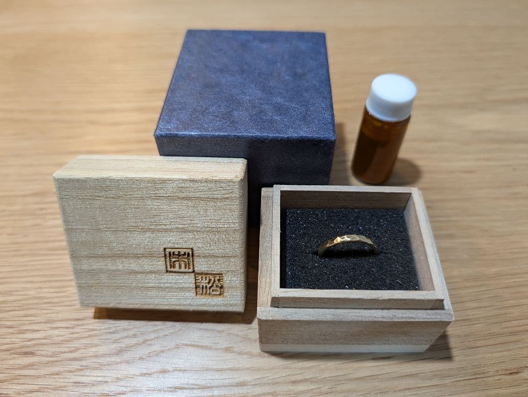 市松　18K　ブラックゴールド.イエローゴールド　リング