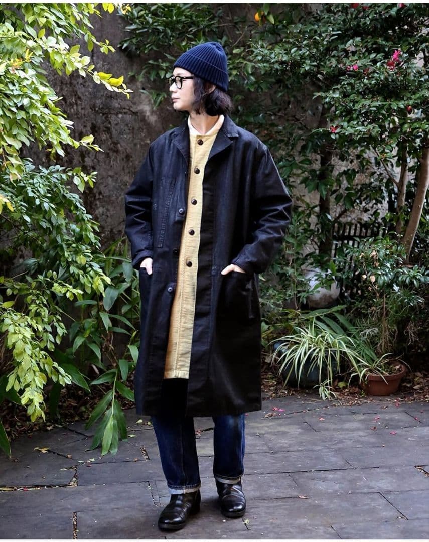 MOTOR 本池秀夫監修　スウェットアトリエコート　ヴィンテージ MOTOレザー