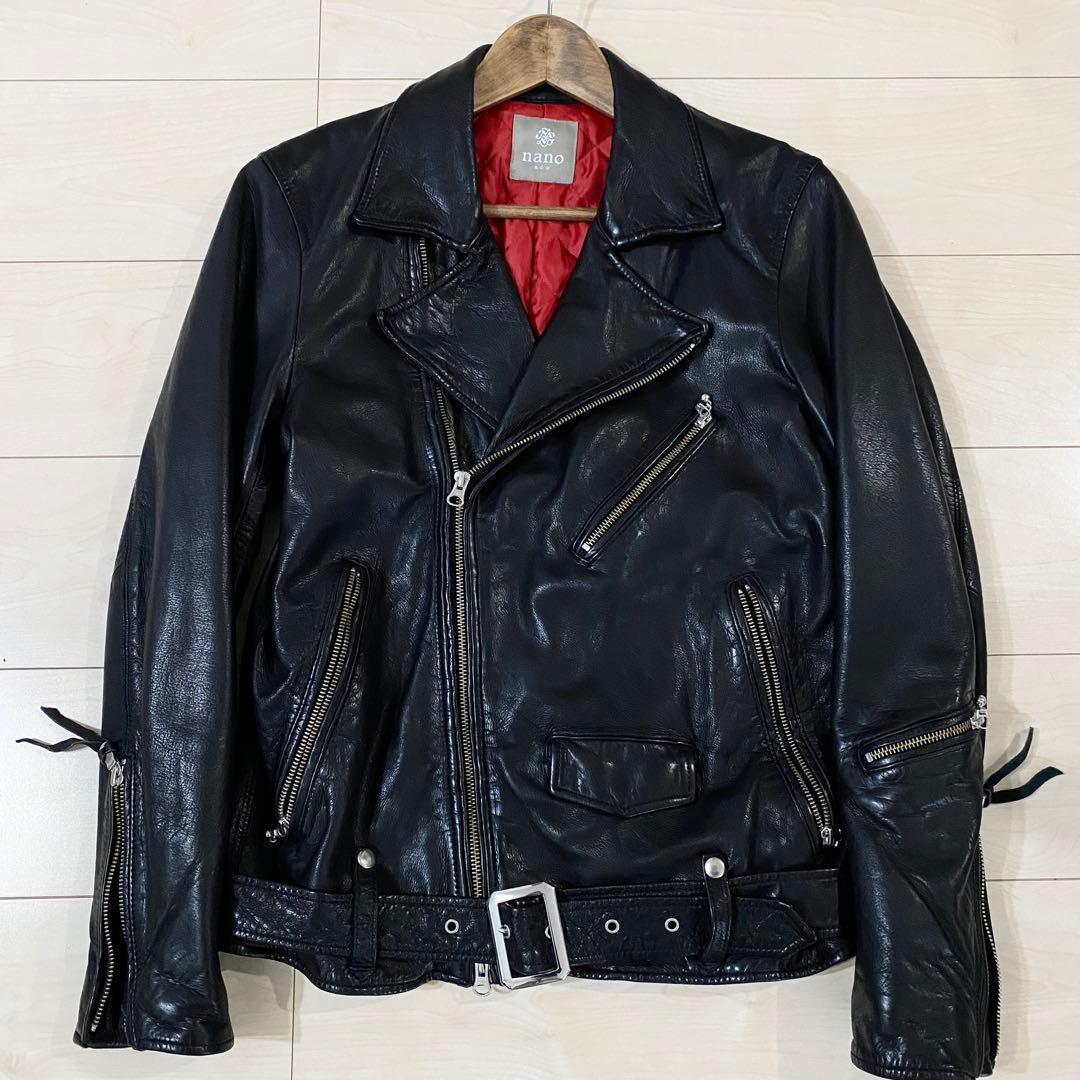 美品✨ナノユニバース ラムレザー ライダース ラムレザー キルティング