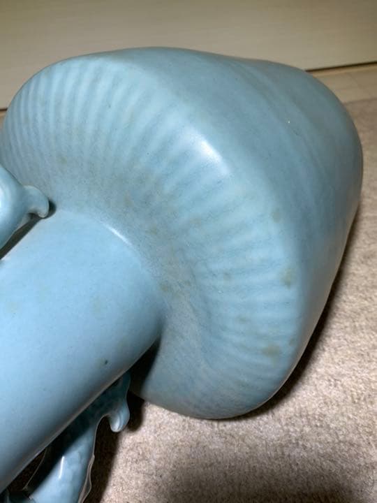 中国古美術/南宋青釉雙魚龍耳花瓶/倉庫整理品