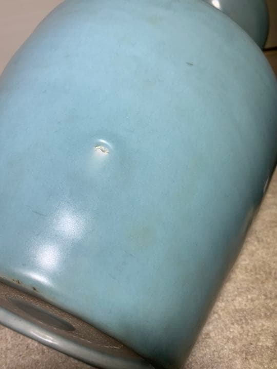 中国古美術/南宋青釉雙魚龍耳花瓶/倉庫整理品