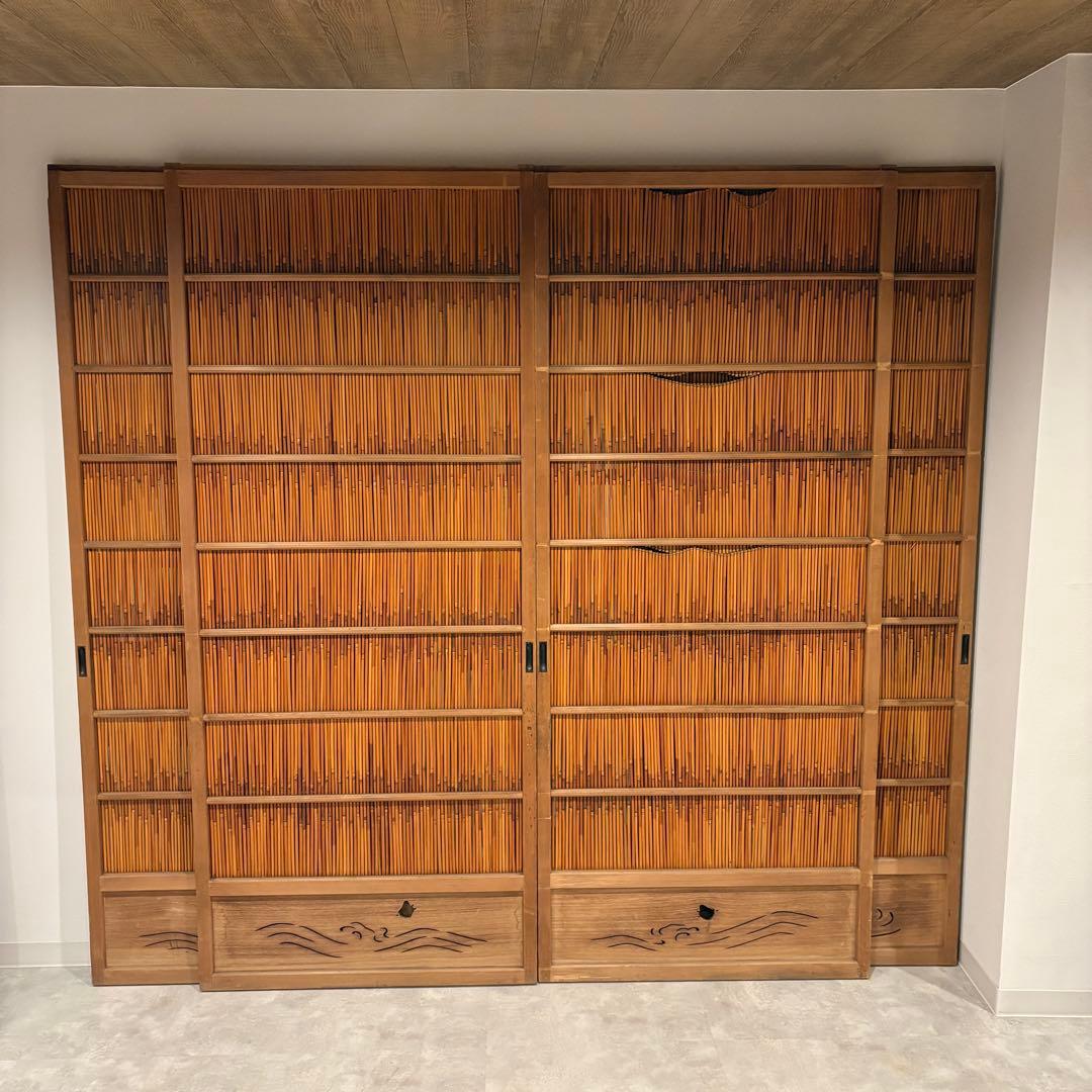 古い建具 1枚 簾戸 すど 葦戸よしど 夏障子 御簾戸