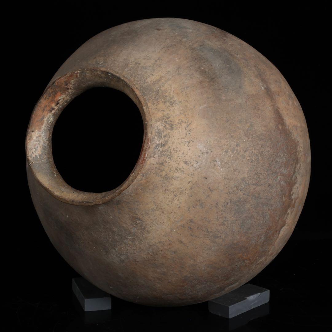 朝鮮美術 須恵器 新羅土器 壺 新羅無細土 出土品 木製台座 箱