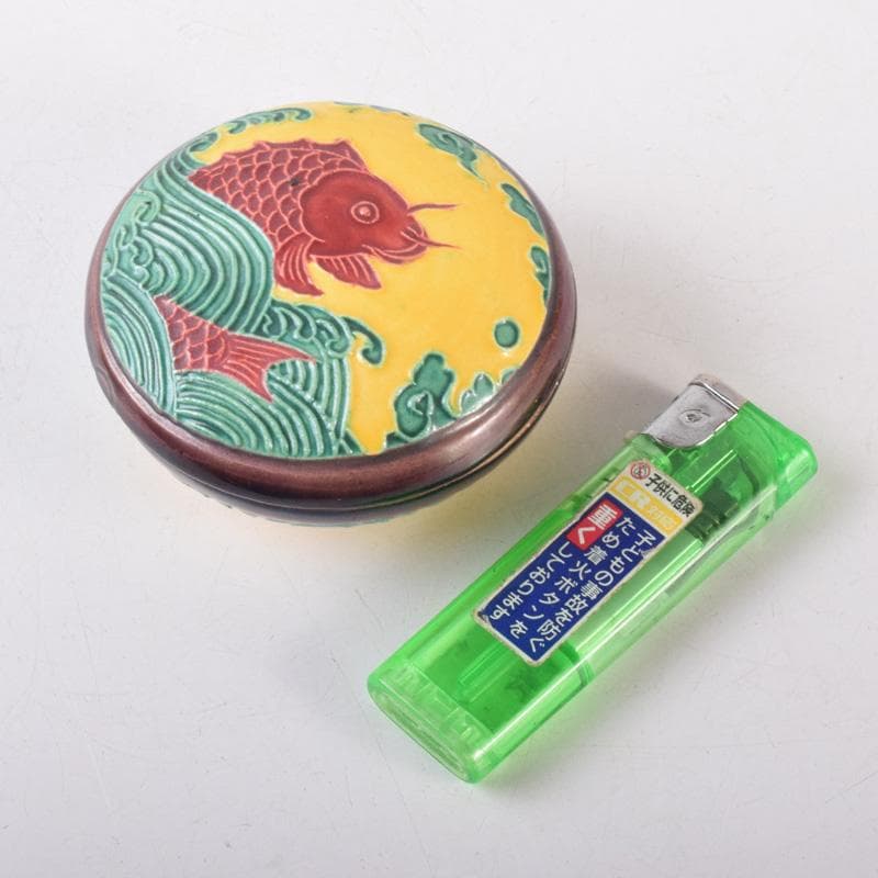 茶道具 交趾焼 佐久間芳丘作 魚波文 荒磯香合 共箱 V 8148 - メルカリ