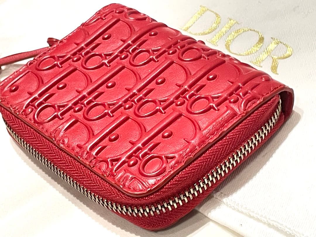 美品】Diorオブリーク柄フラグメントケース ジップコインケース