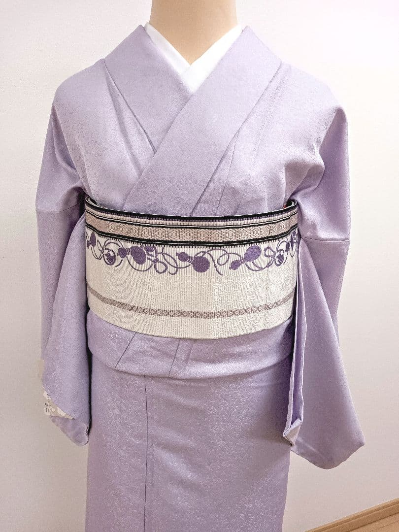 洗える色無地 袷 花唐草地模様 Lサイズ