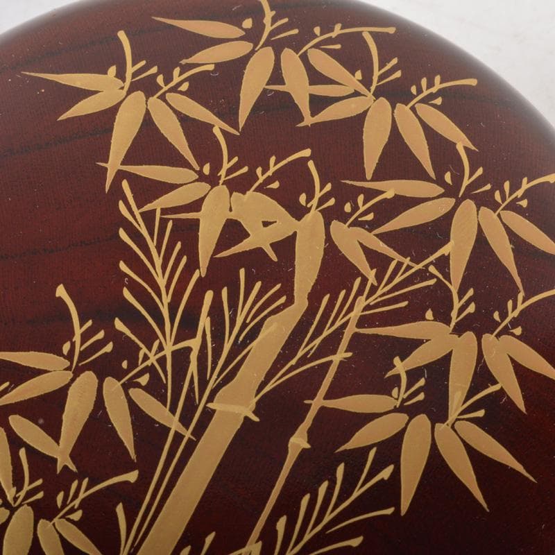 茶道具　瑛斎作　竹蒔絵　螺鈿装飾　平棗　共箱　V　6259