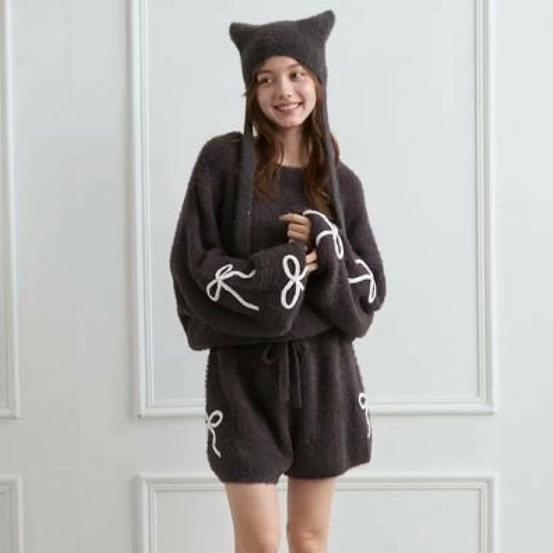 【新品】ジェラピケ gelato piqueリボンフェザーロンパース リボン