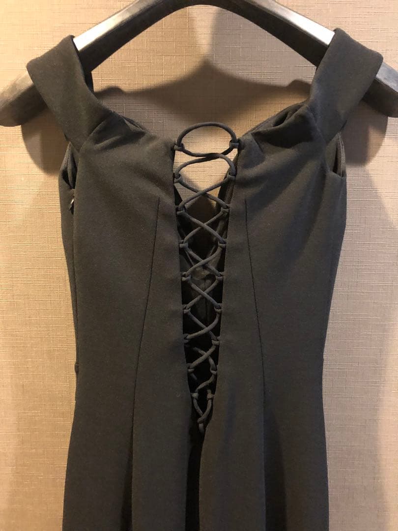 ブラックレースアップマーメイドドレス　ジャンマクレーン　ブラック