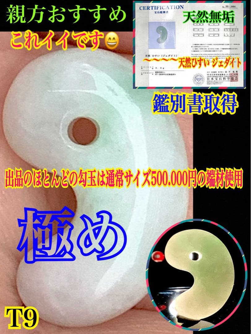 ✳一生物の守護石の高級勾玉を卸し値で‼️ 糸魚川翡翠極上品外部鑑定
