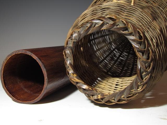 裏千家六代 六閑斎在判 篭花入「端月」八代 又