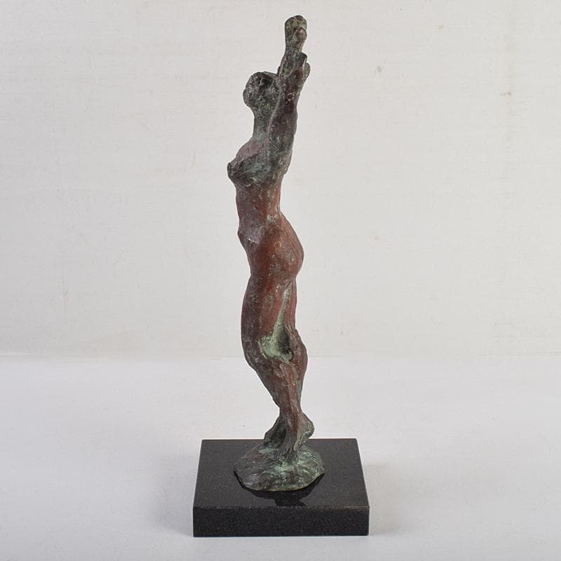 ブロンズ　山脇正邦作　「創造」　裸婦像　高さ約31㎝　共箱　D　R9123B