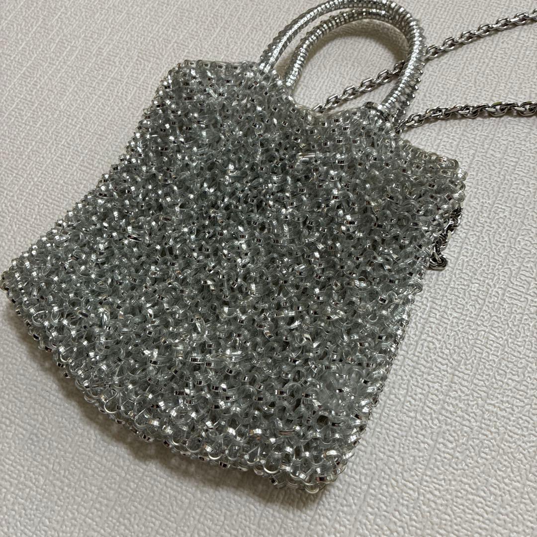 美品 アンテプリマ　シルバー　ミニアトゥーラショルダーバッグ