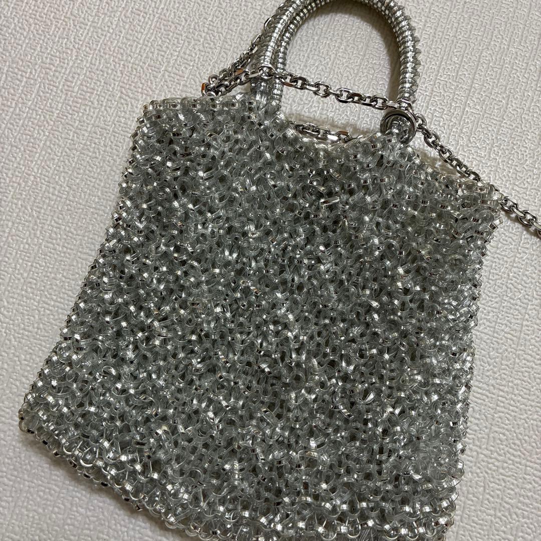 美品 アンテプリマ　シルバー　ミニアトゥーラショルダーバッグ