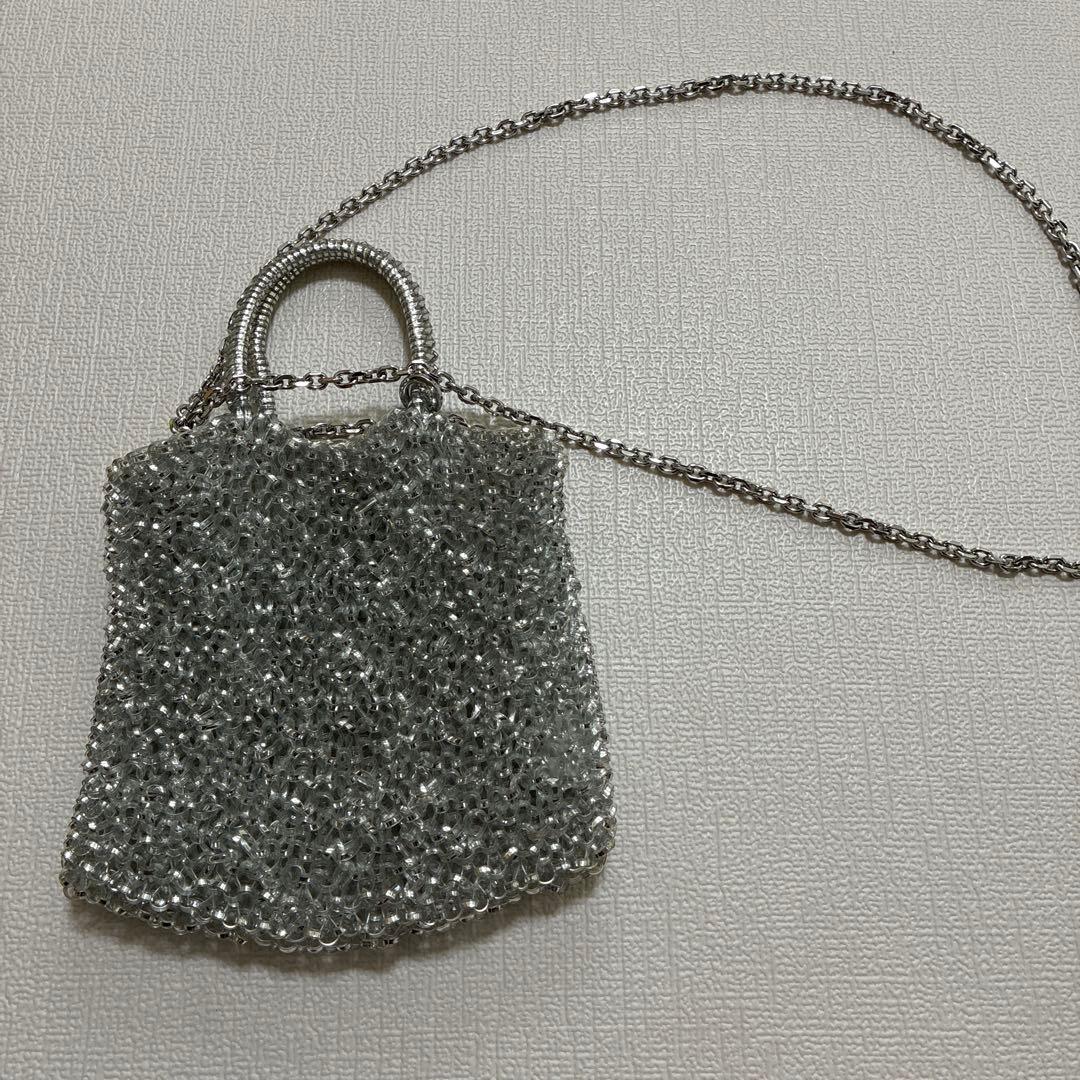 美品 アンテプリマ　シルバー　ミニアトゥーラショルダーバッグ