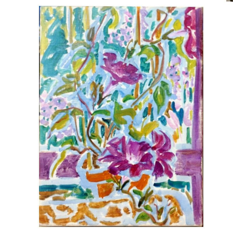 ☆加藤清江☆「 花 」油絵　F４号 一水会　新品額！