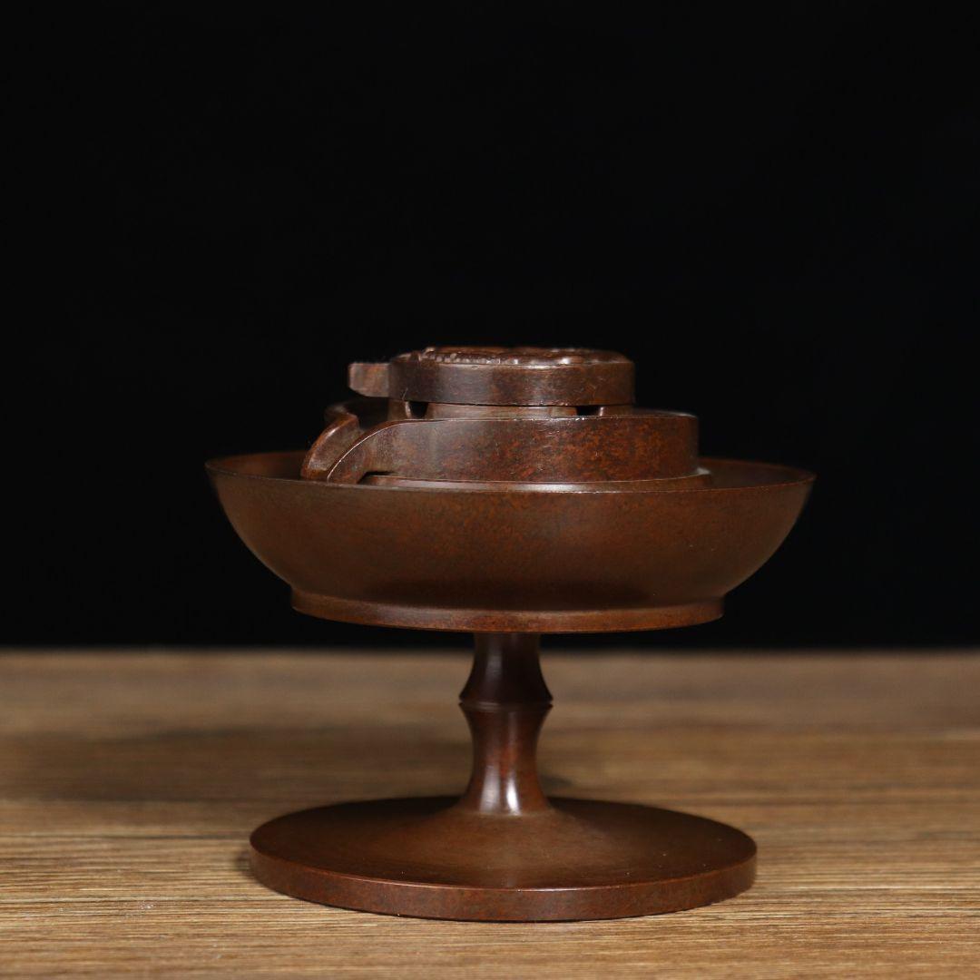 銅器 時来運転倒流香香盤 茶道具 香道具 装飾品 工芸品 置物