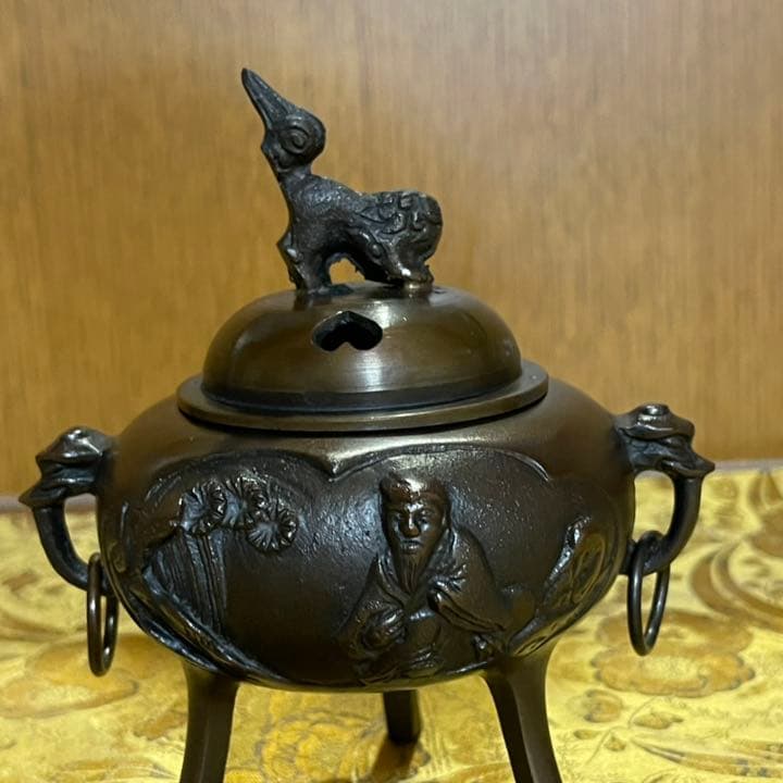 香炉 古美術 唐銅製彫刻