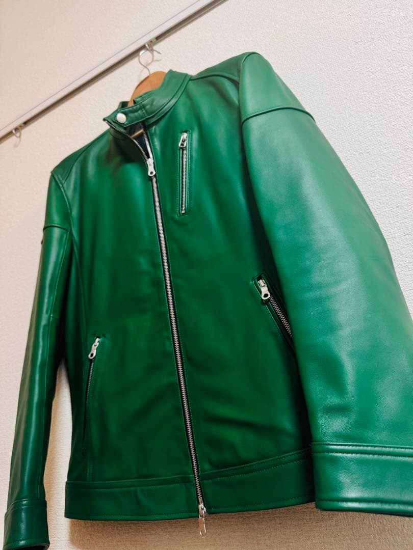 こ*迎様 【美品】ラトルトラップ シングルライダース LL 羊革 緑