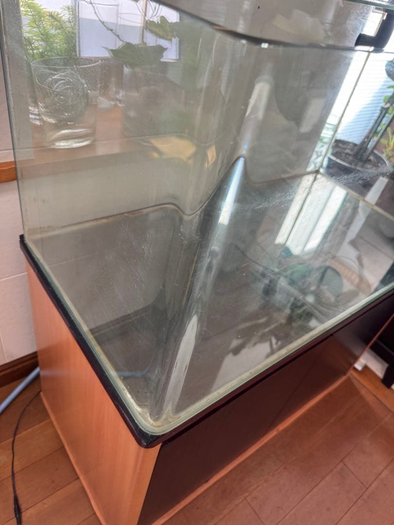 その1大型水槽 (ガラス水槽 オーバーフロー水槽 キャビネットセット)