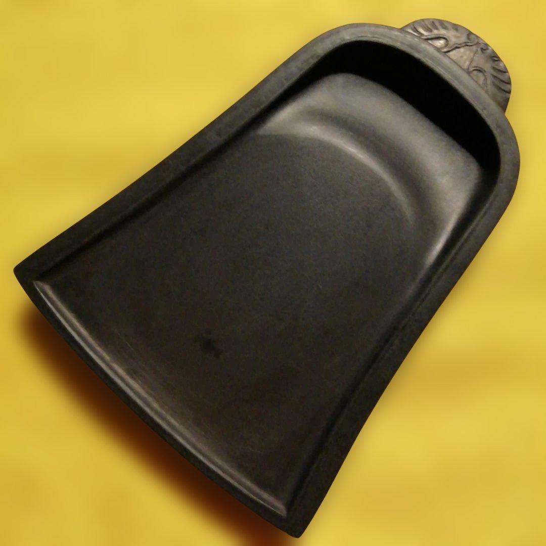 中国美術　釣り鐘古端渓硯　鑑賞　骨董