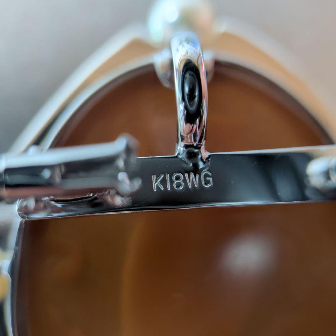 ブローチ ペンダントトップ 2way K18 K14 WG シェルカメオ 真珠 - メルカリ