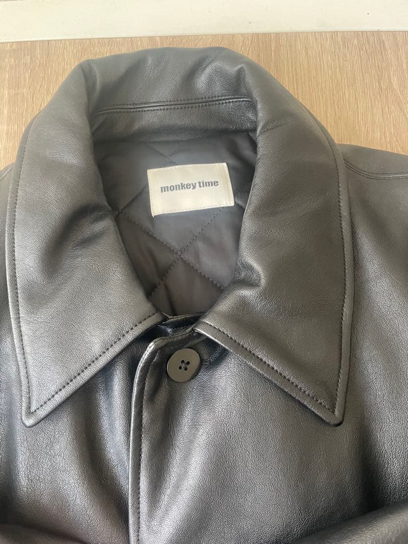 モンキータイム　パデッド レザーライク カー コート　Mサイズ