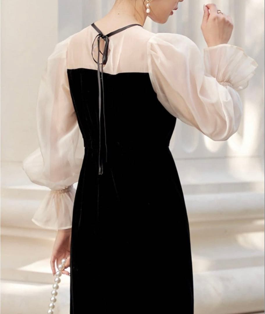 chico オケージョンドレス SALON by Chico】フリルデザインタイト