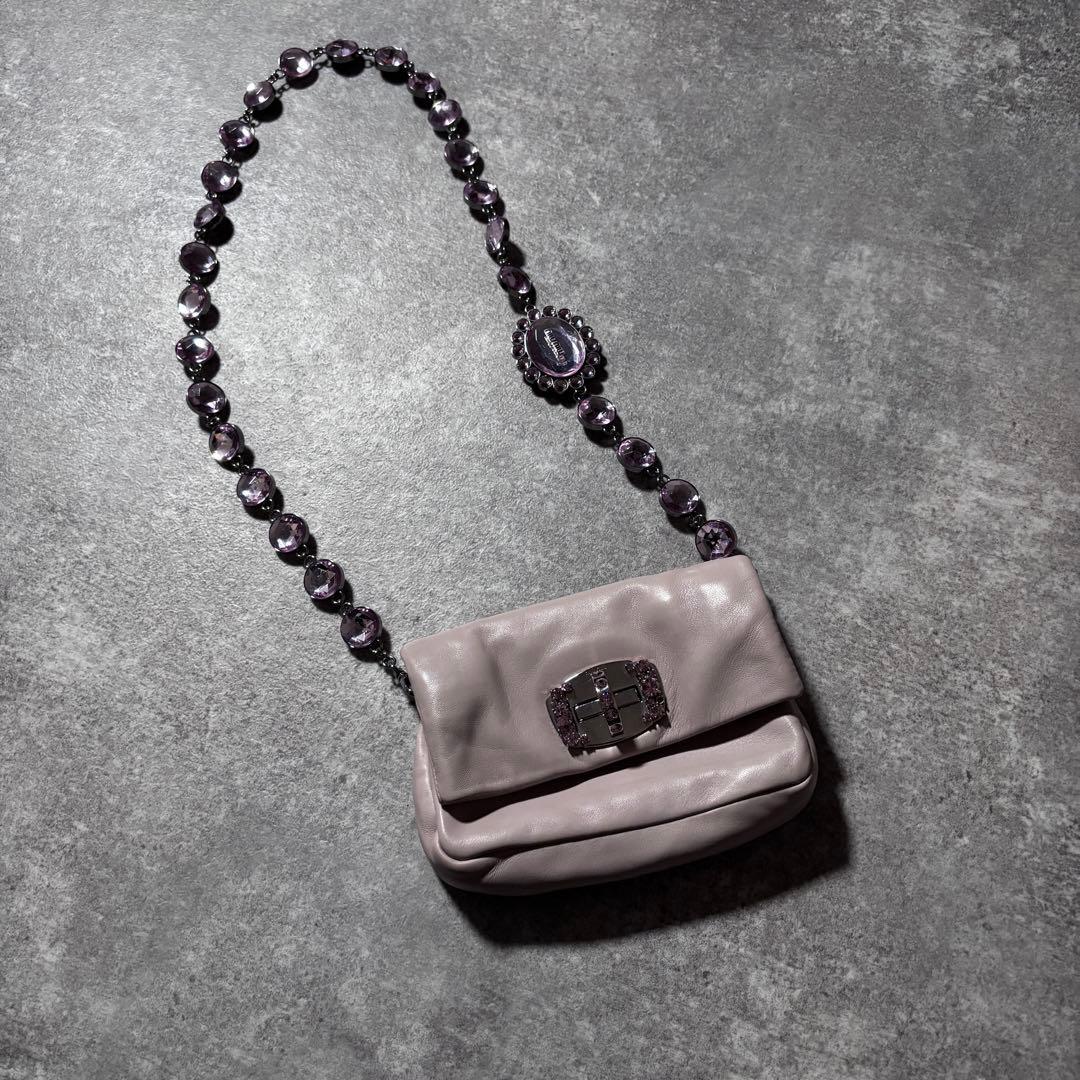 バッグ Miu Miu Chain Beaded Shoulder Bag Clutch