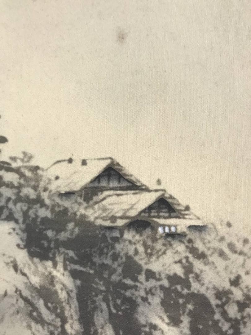 【真作】寿山/山水図/大幅/水墨山水図/掛軸/名家伝来/AB-818