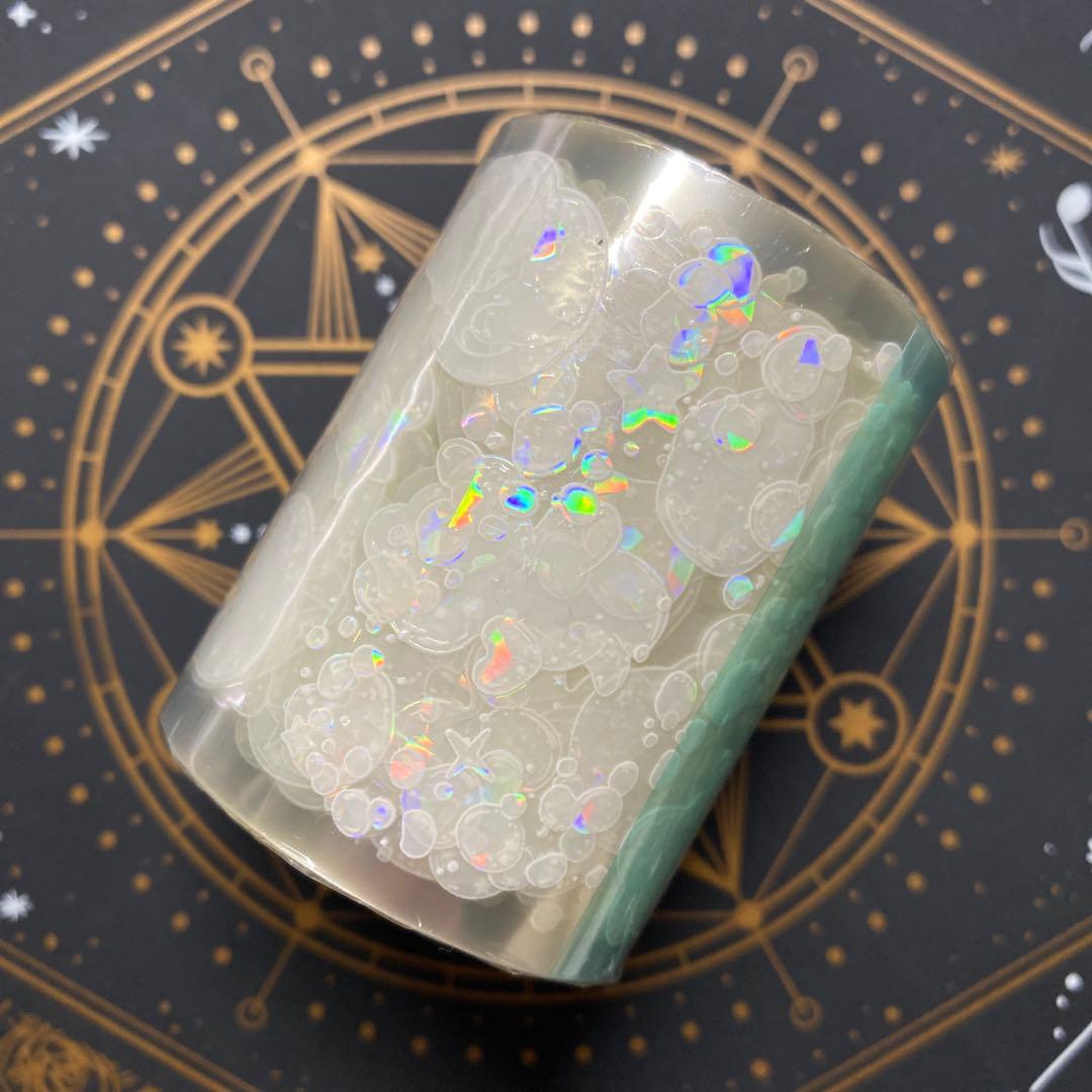 【8886】海外　マステ　3/5/巻　貝殻光マスキングテープ　泡　半透明　肉球