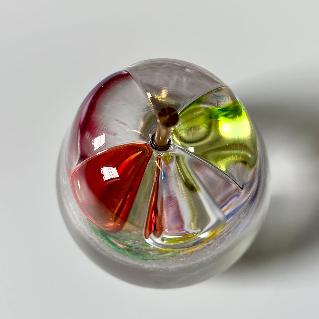 安田泰三 ガラス 洋梨 ペーパーウェイト