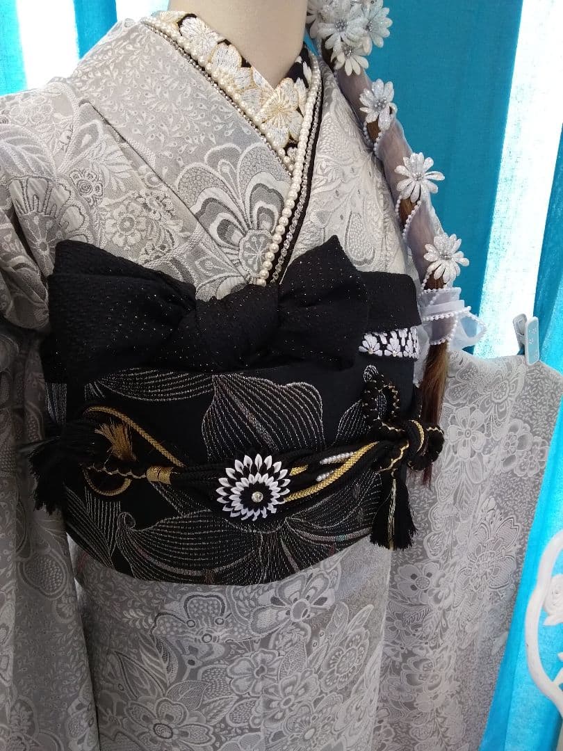 振袖、正絹山岡古都振袖、落款、西陣袋帯、 - メルカリ