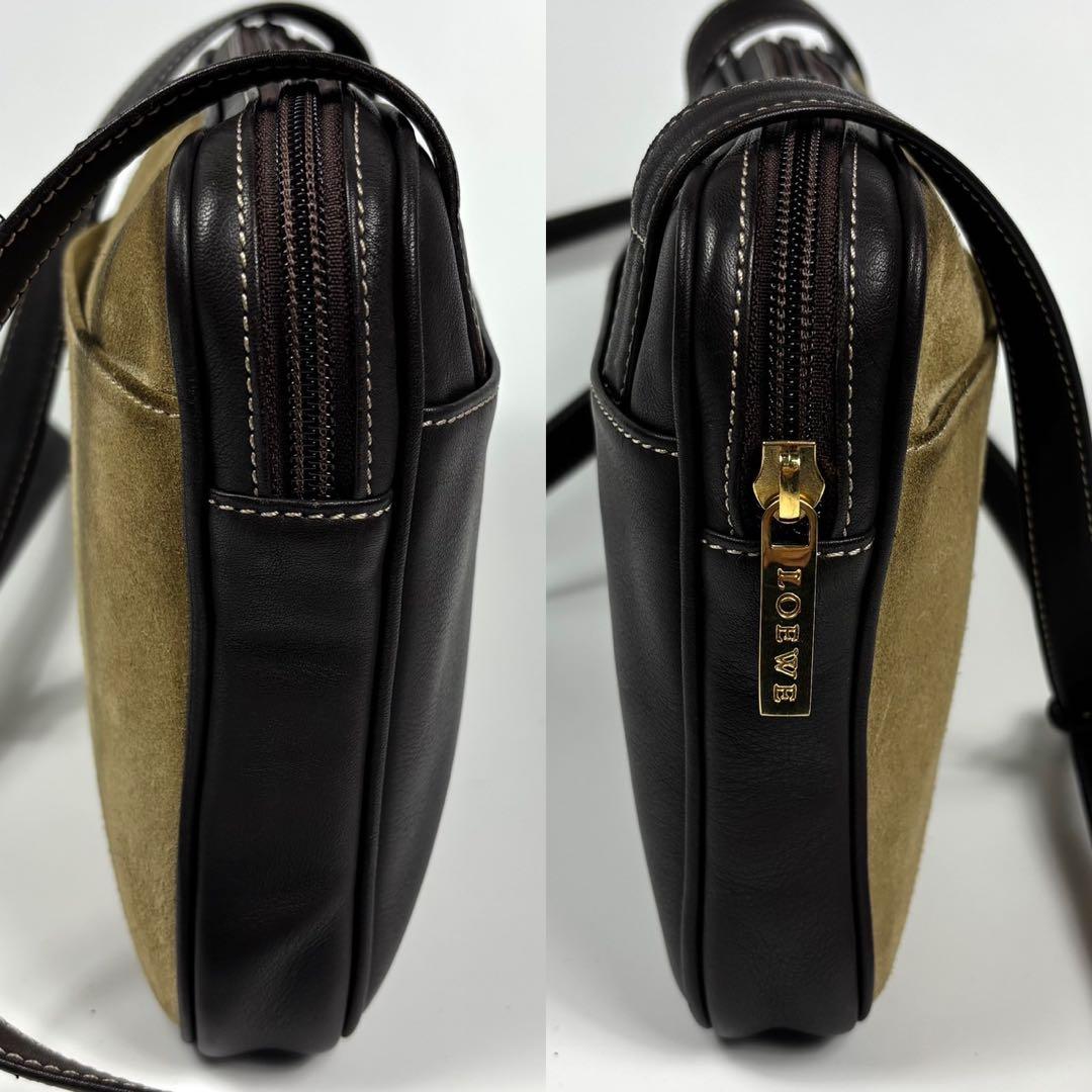 LOEWE アナグラム ロゴ ショルダーバッグ ポシェット スエード レザー