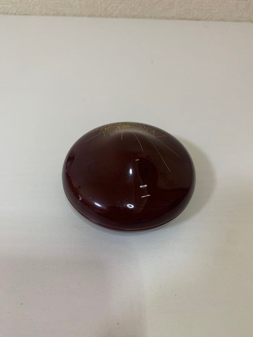 川瀬表完 蜘蛛蒔絵 宝珠香合 美品